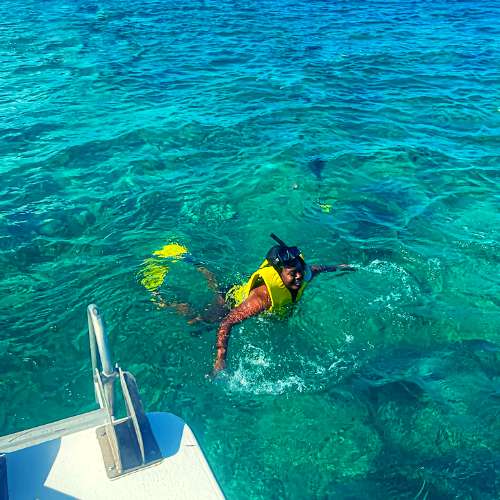 Snorkelling from the glass bottom boat
